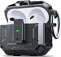 Vista 25 de DASFOND Armor - Funda rígida para auriculares Airpods Pro, grado militar, protección completa, a prueba de golpes, soporte de carga inalámbrica