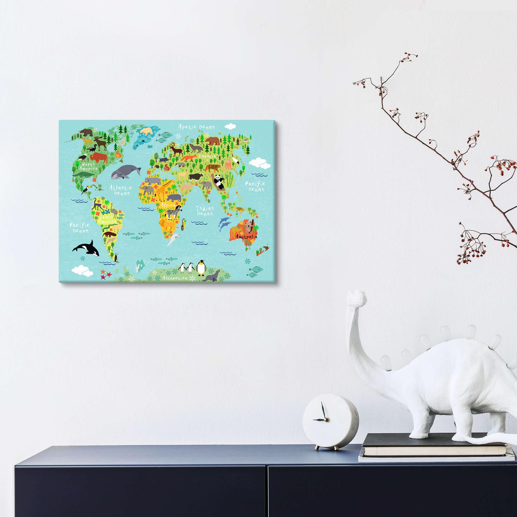 Animal Worldmap Obraz na płótnie