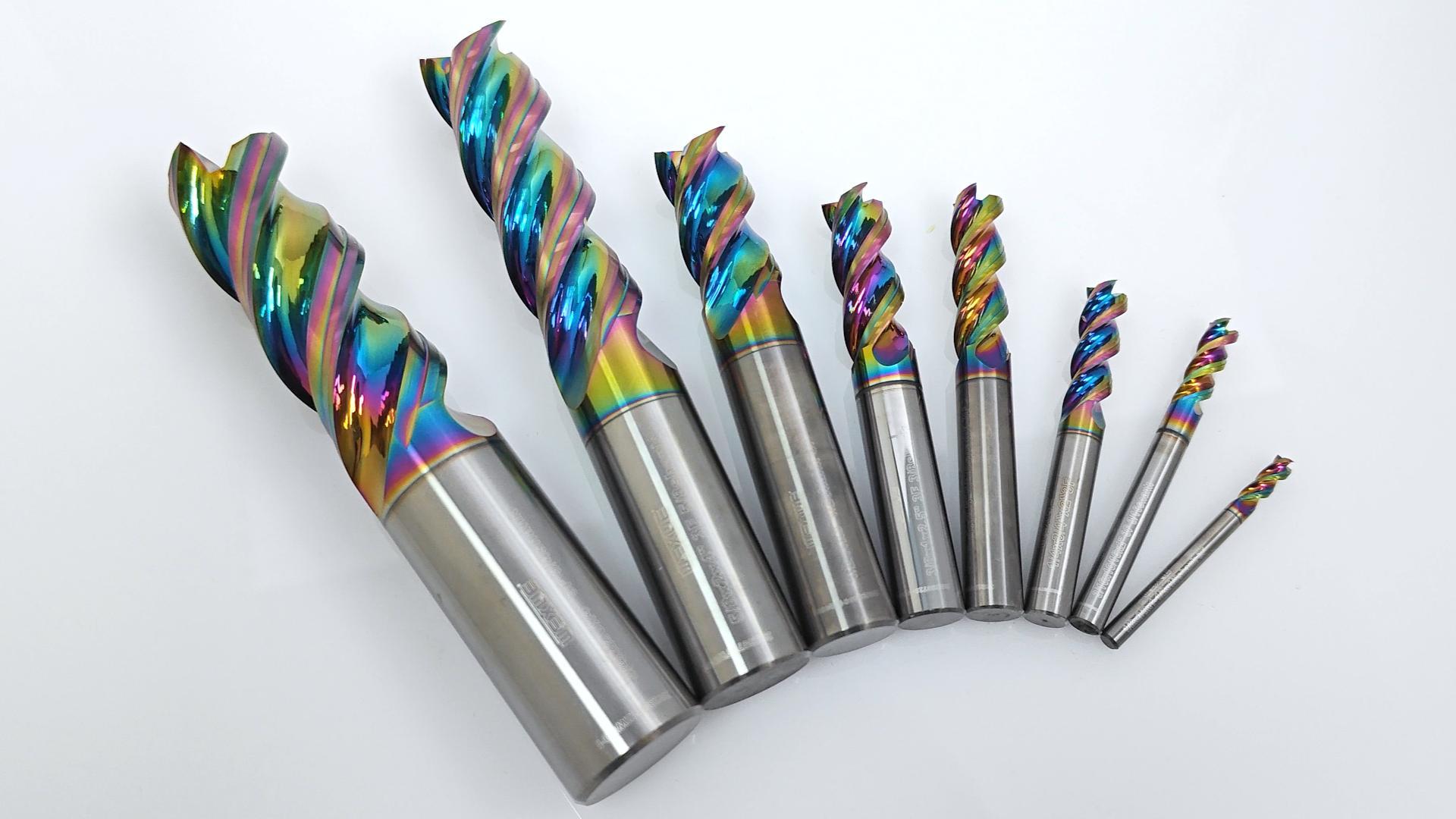 Image of Tools DLC Series Carbide Square End Mill, Diamond-Like Coating, End Mill for Aluminum, Copper, Magnesium Alloys, High Silicon Aluminum, Composite Materials,3 Flute,1 /2 Shank (0.5(1 /2) inch, 2pcs)