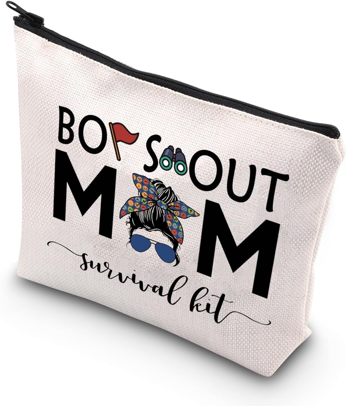Scout Mom Gift Scout Mom Appreciation Survival Kit Scouting Zipper Pouch Makeup Bag(survival kit BoySMom)