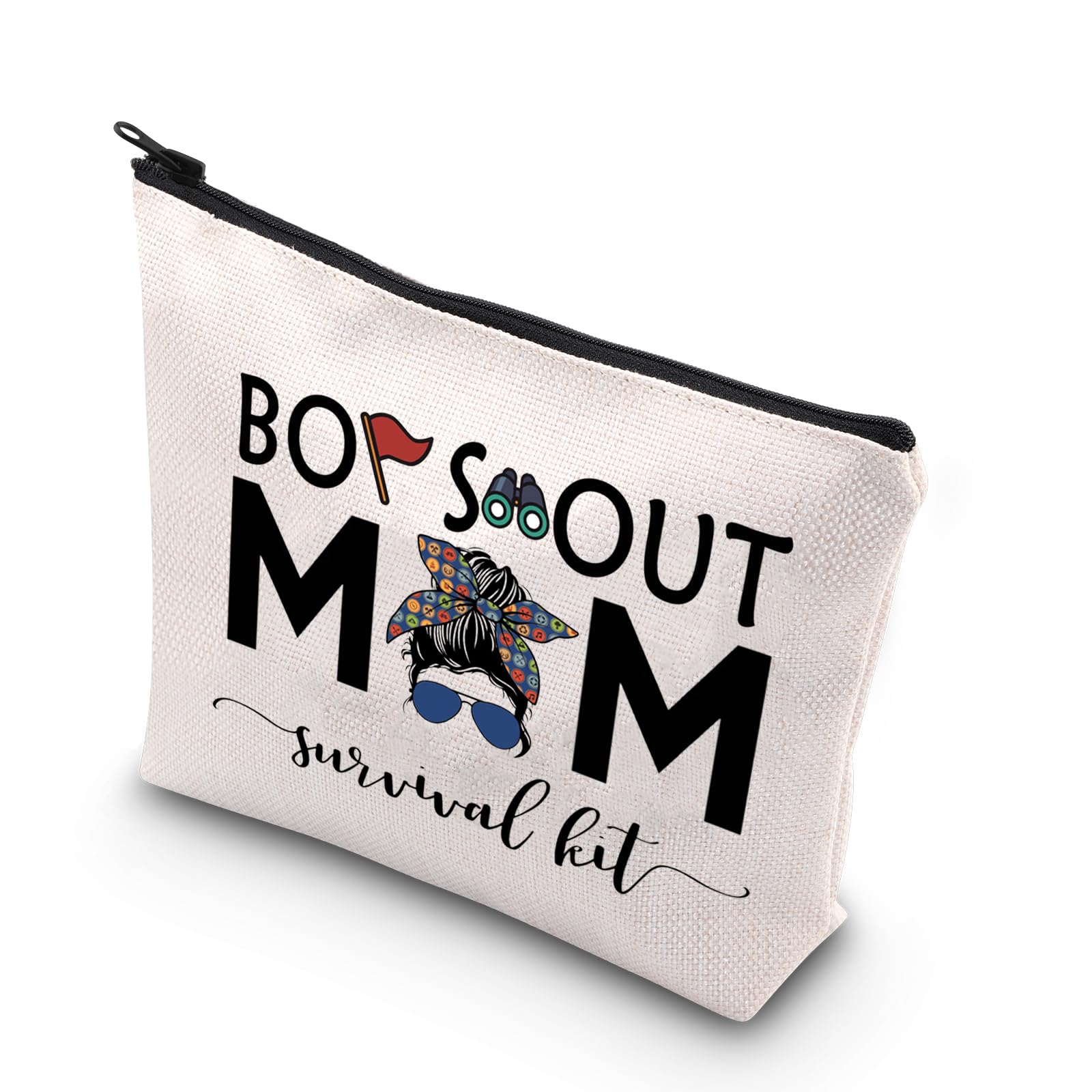 Scout Mom Gift Scout Mom Appreciation Survival Kit Scouting Zipper Pouch Makeup Bag(survival kit BoySMom)