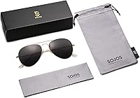 Vista 16 de SOJOS Classic Aviator Polarized Sunglasses for Men Women Vintage Retro Style Negro