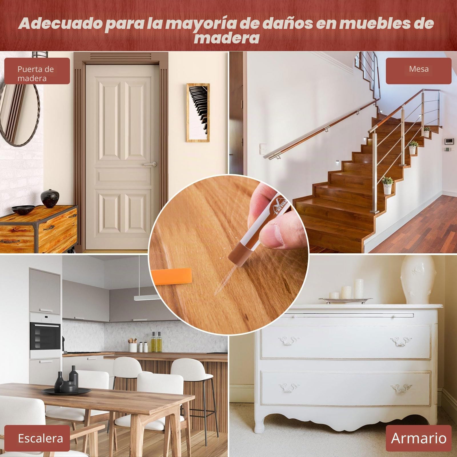 SZ-KARIDGE Lápices de cera para reparación de muebles, 16 unidades, lápiz de relleno de cera de madera, marcador de muebles para cubrir Se utiliza para rellenar arañazos, arañazos y manchas