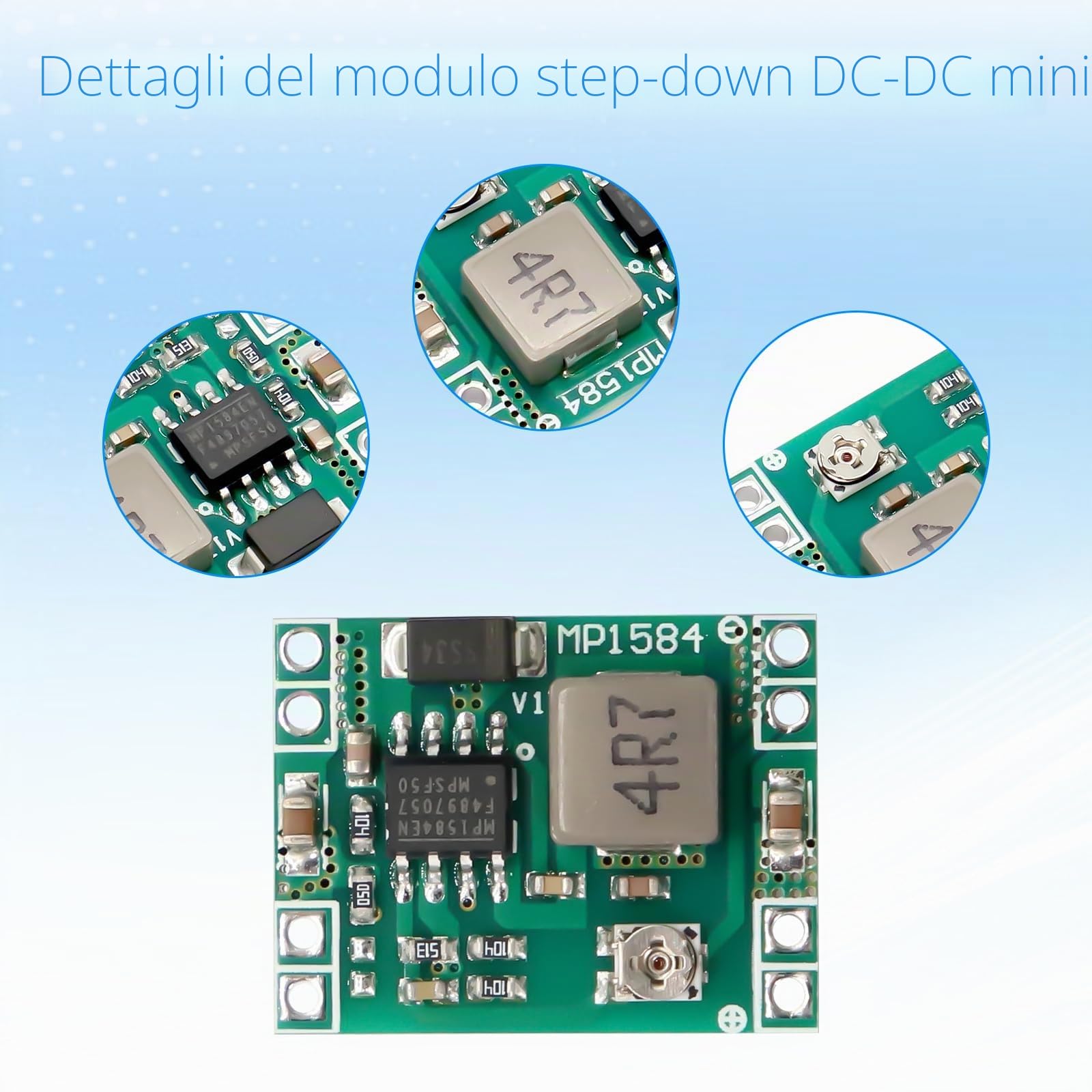 DC-DC 3A Mini Convertitore Buck Step down AYWHP 6 Pezzi Regolabile Alimentatore Step Down Module DC-DC da 4,5-28V a 0,8-20V