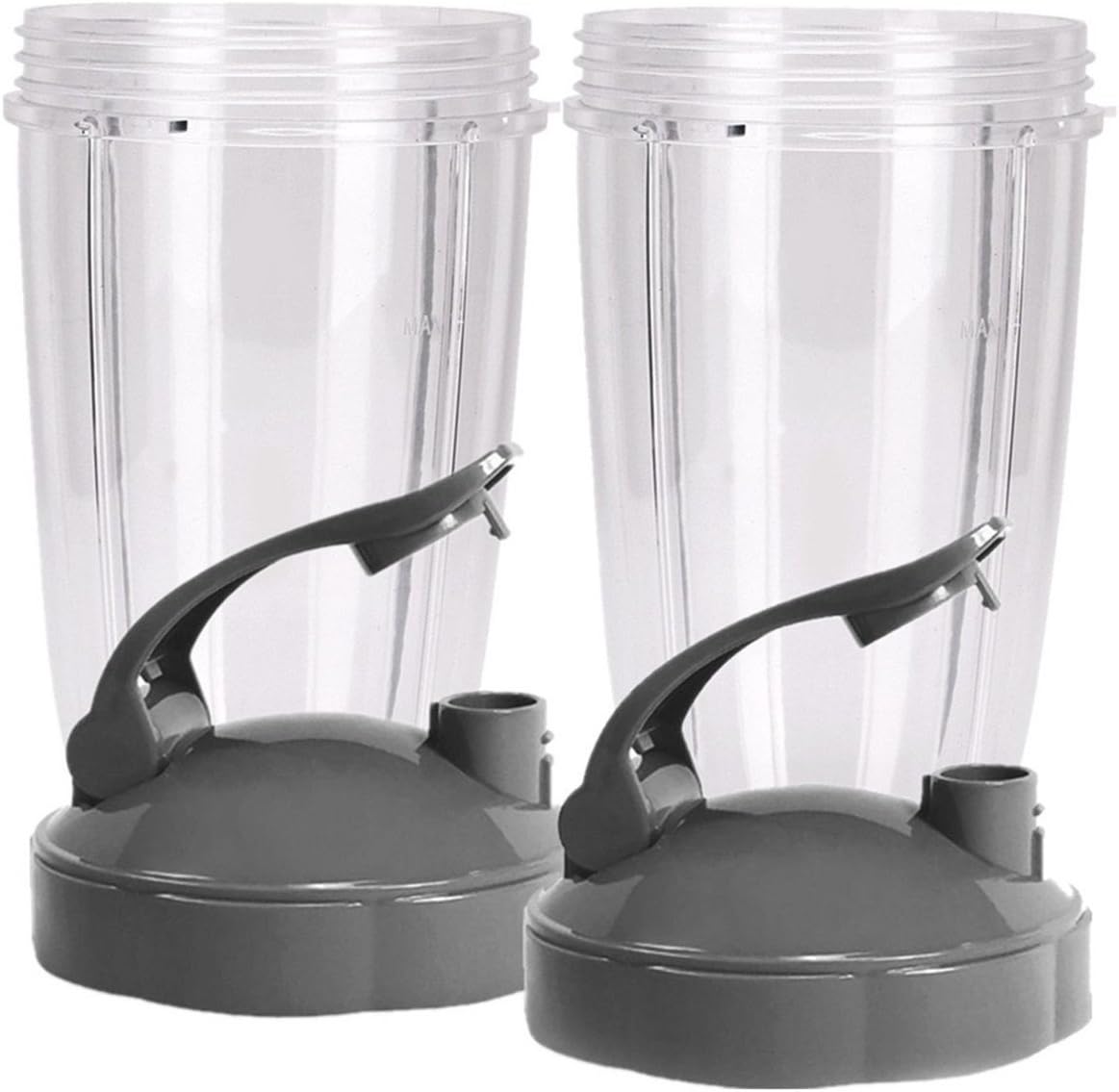 24-Ounce Cups with Flip Top To-Go Lid Compatible With NutriBullet Blender (Pack of 2) | Compatible With NutriBullet 600w and Compatible with Pro 900w Blender, By NutriGear