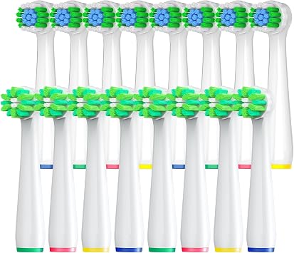 Replacement Heads Compatible with Oral B Pro 1000/500/Genius x/Smart 1500 Electric Toothbrush, 8Pcs Precision Refills for Sensitive Care, 8Pcs Cross Clean for Deep Clean White