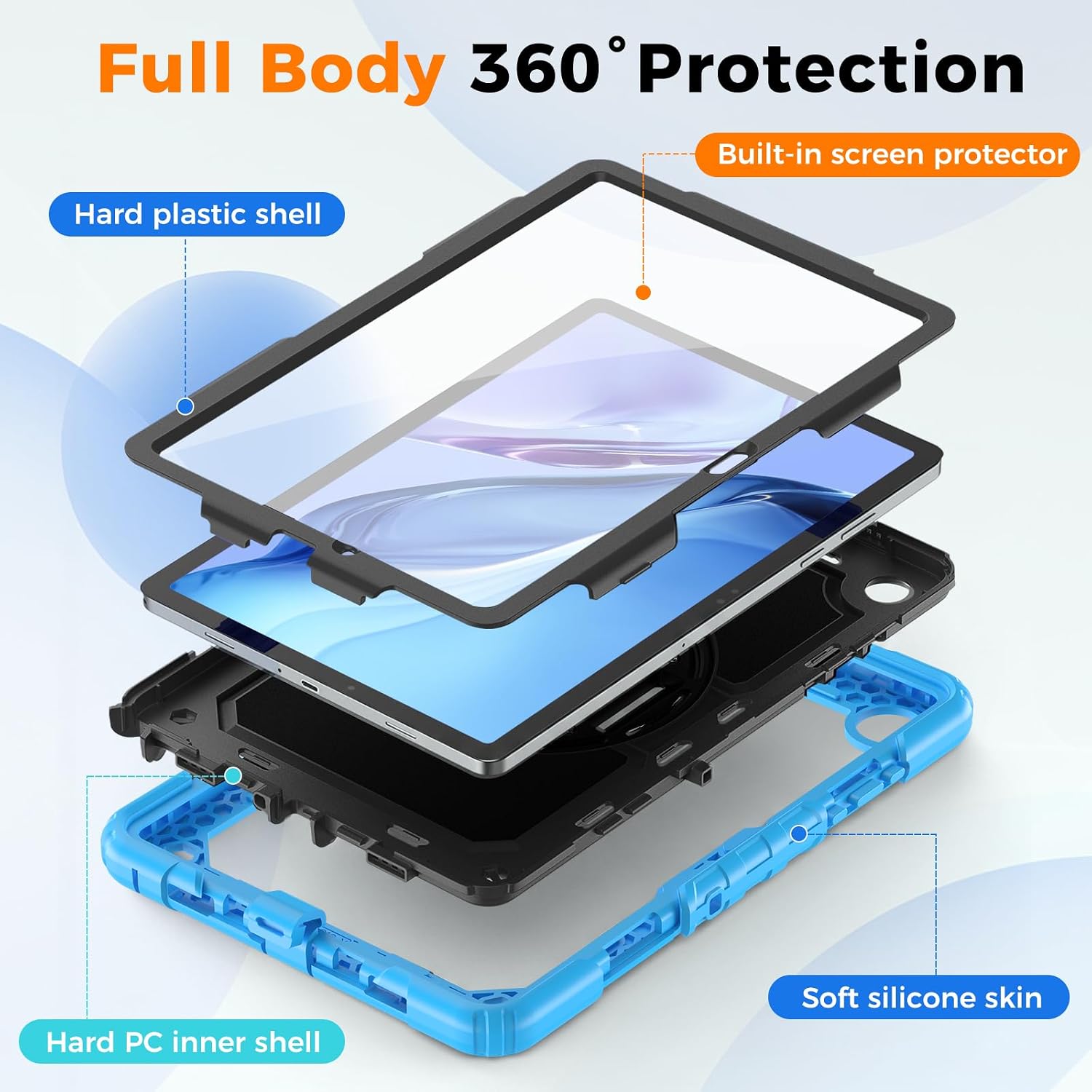 Case for Samsung Galaxy Tab A11+ Plus 2025/A9+ 11 Inch 2023, Light Blue image 3