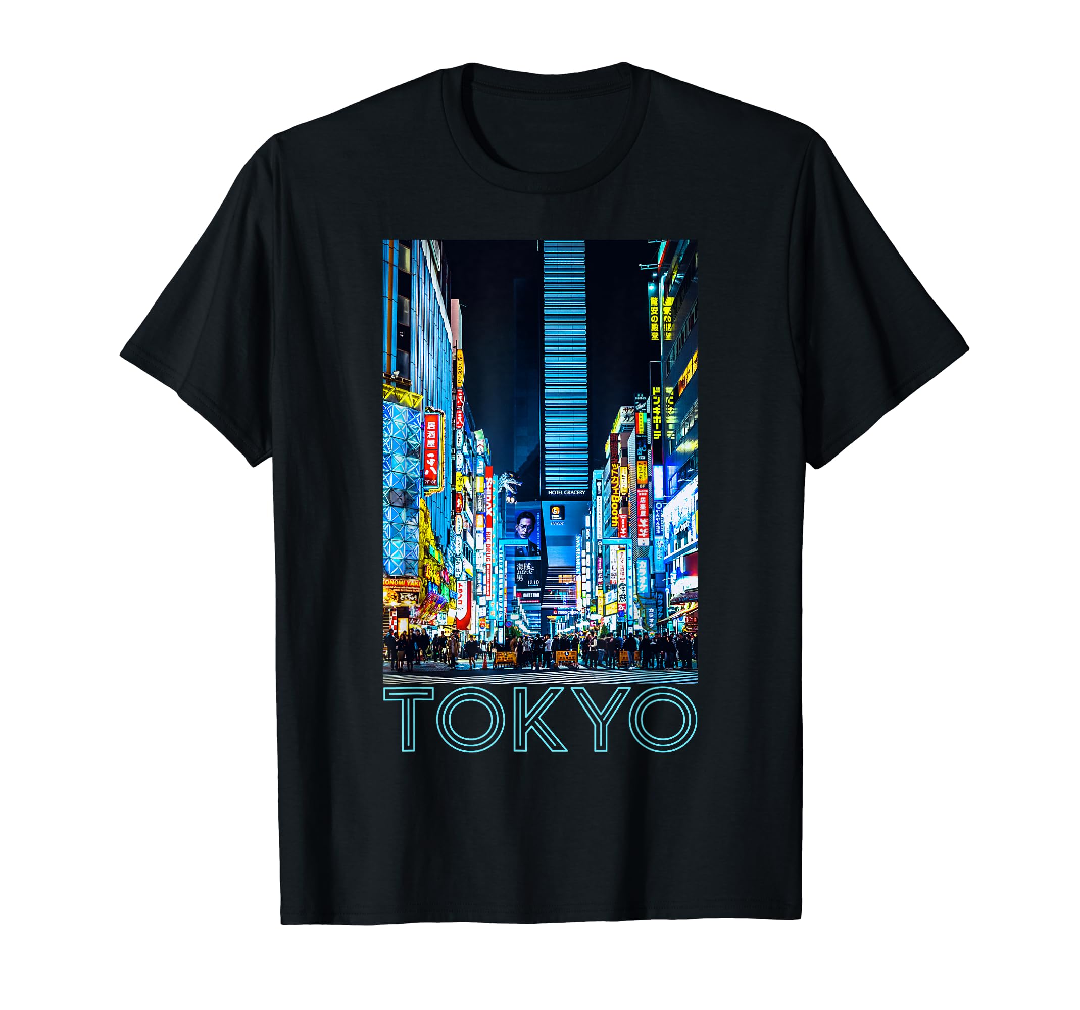 Tokyo Japan Tourist Shirts & GiftsTokyo Japan Cityscape - Bright Light Street Scene At Night T-Shirt