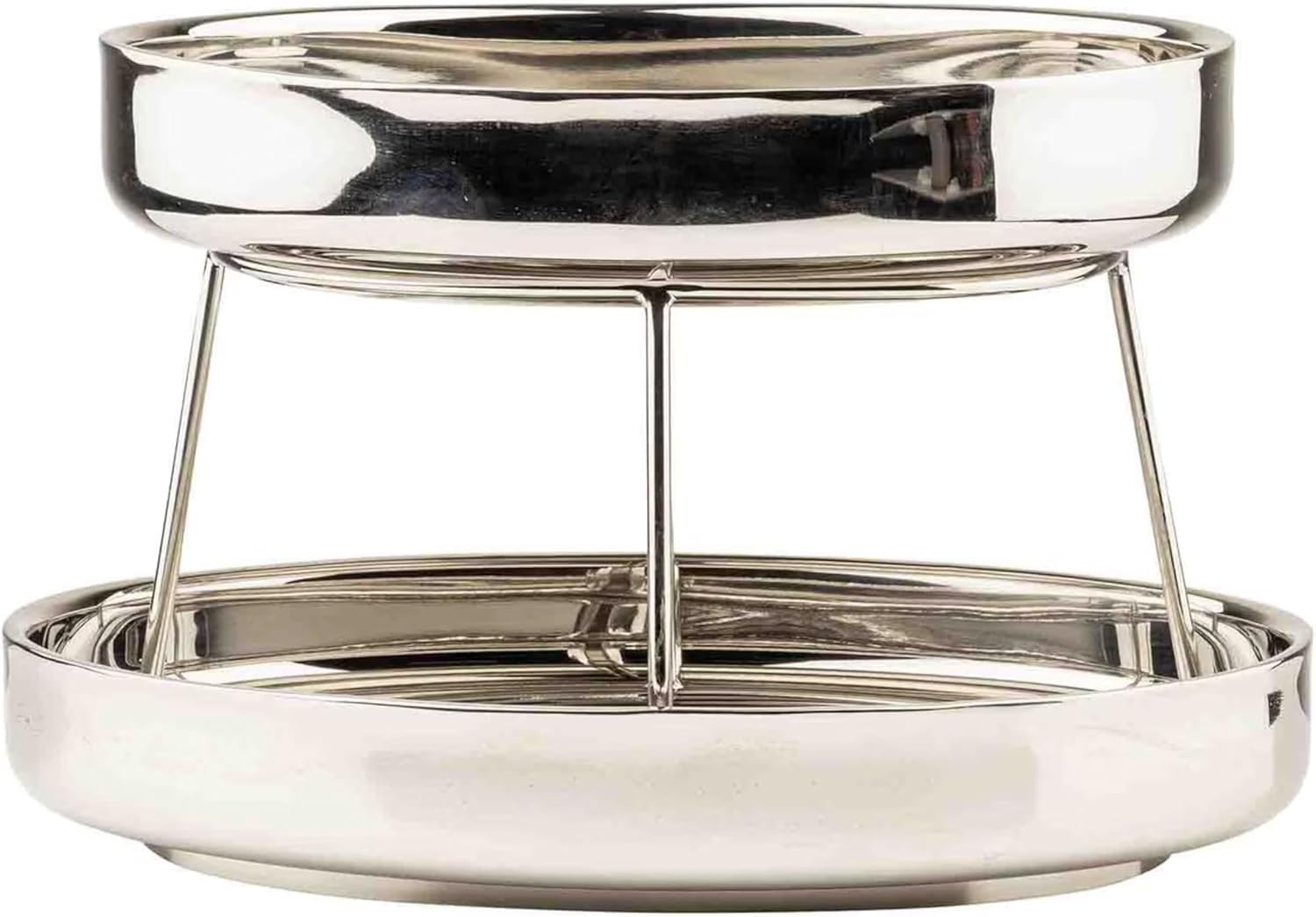 TableCraft 12914 Oval Two-Tiered Seafood Tower, Double-Wall Stainless Steel Display with Mirror Finish, 11.75" & 13.75" Oval Bowls, Elevated Chilled Presentation, 14" x 9.5" x 8.5", Silver