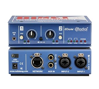 Radial DiNET DAN-TX2 2-Channel Dante Network Transmitter