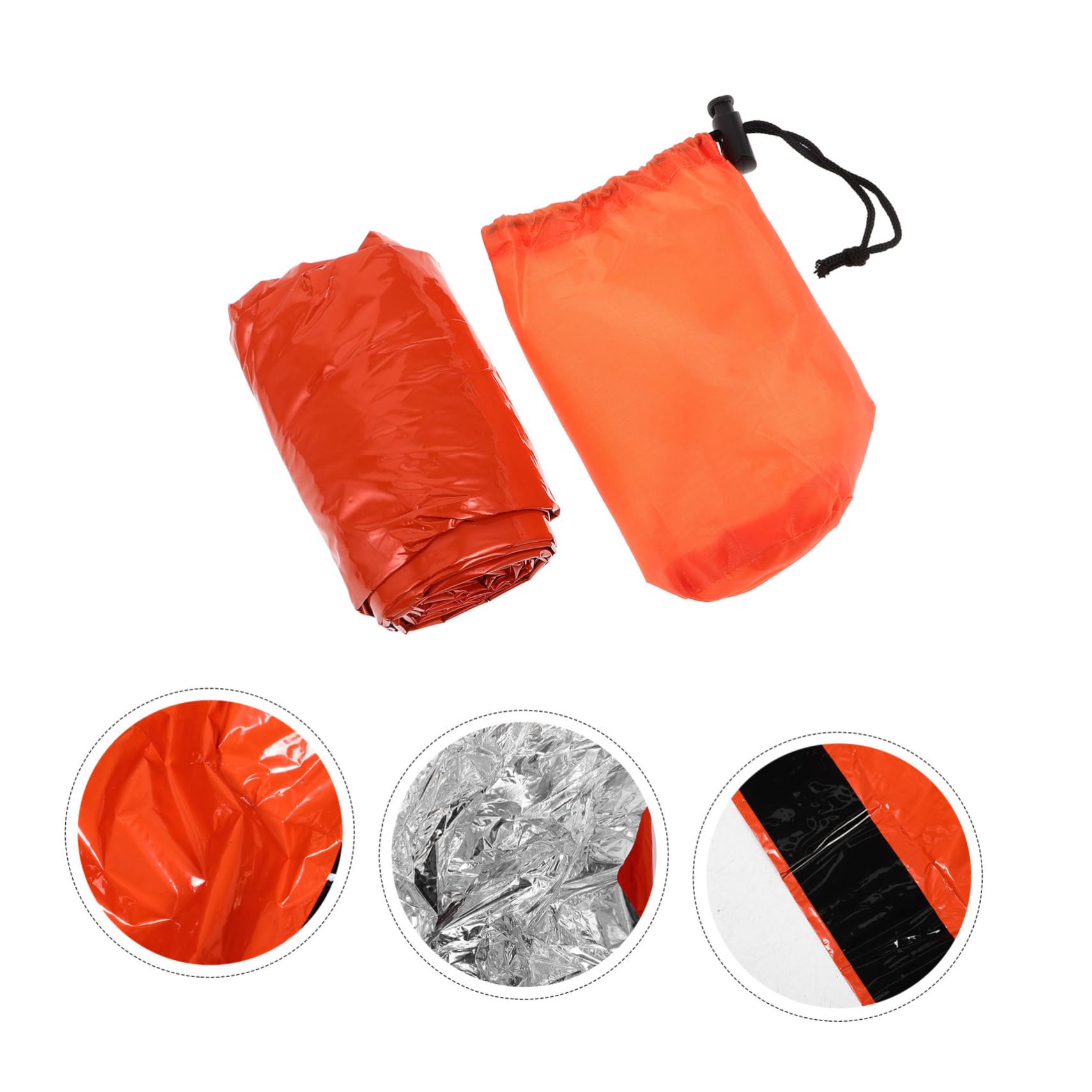 Hemobllo 3satz Notfallschlafsack Leicht Für Camping Outdoor Aktivitäten Mit Kompressionsbeutel Und Notfalldecke Biwaksack Thermoschlafsack Für Notzelt