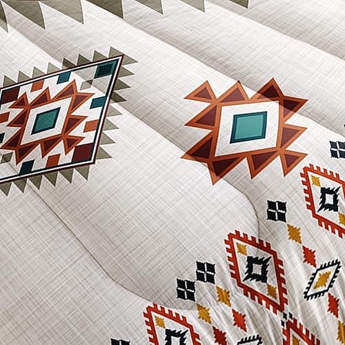 Miniatura 3 de AILONEN Juego de ropa de cama geométrica étnica tamaño individual para niños, niñas y adultos, adornos navajo, nativos americanos, estampado tribal,