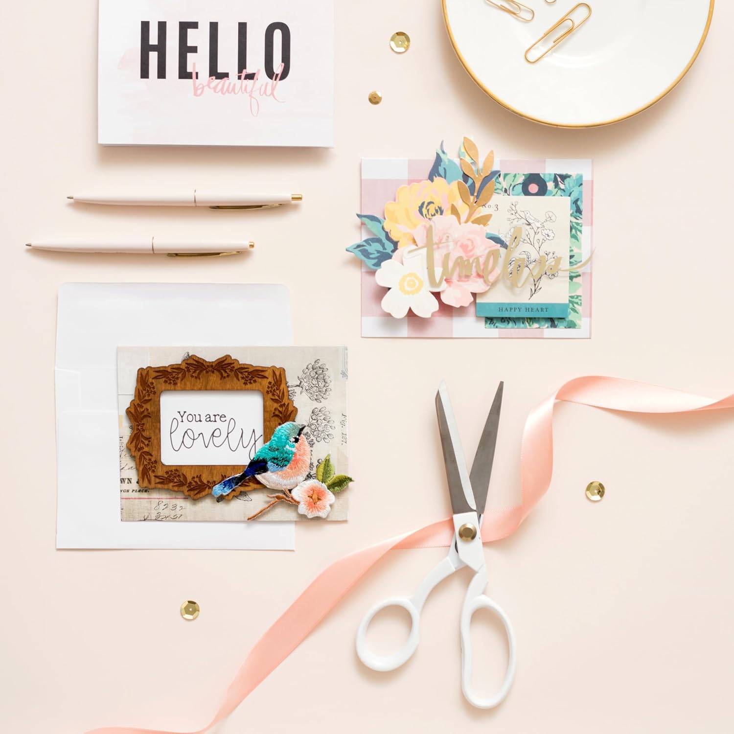 Heidi Swapp Blank Greeting Cards and Envelopes, 40pk - A2 Envelopes with Assorted Cards for All Occasions and Thank You Notes - 10 Unique Designs, Magnolia Jane