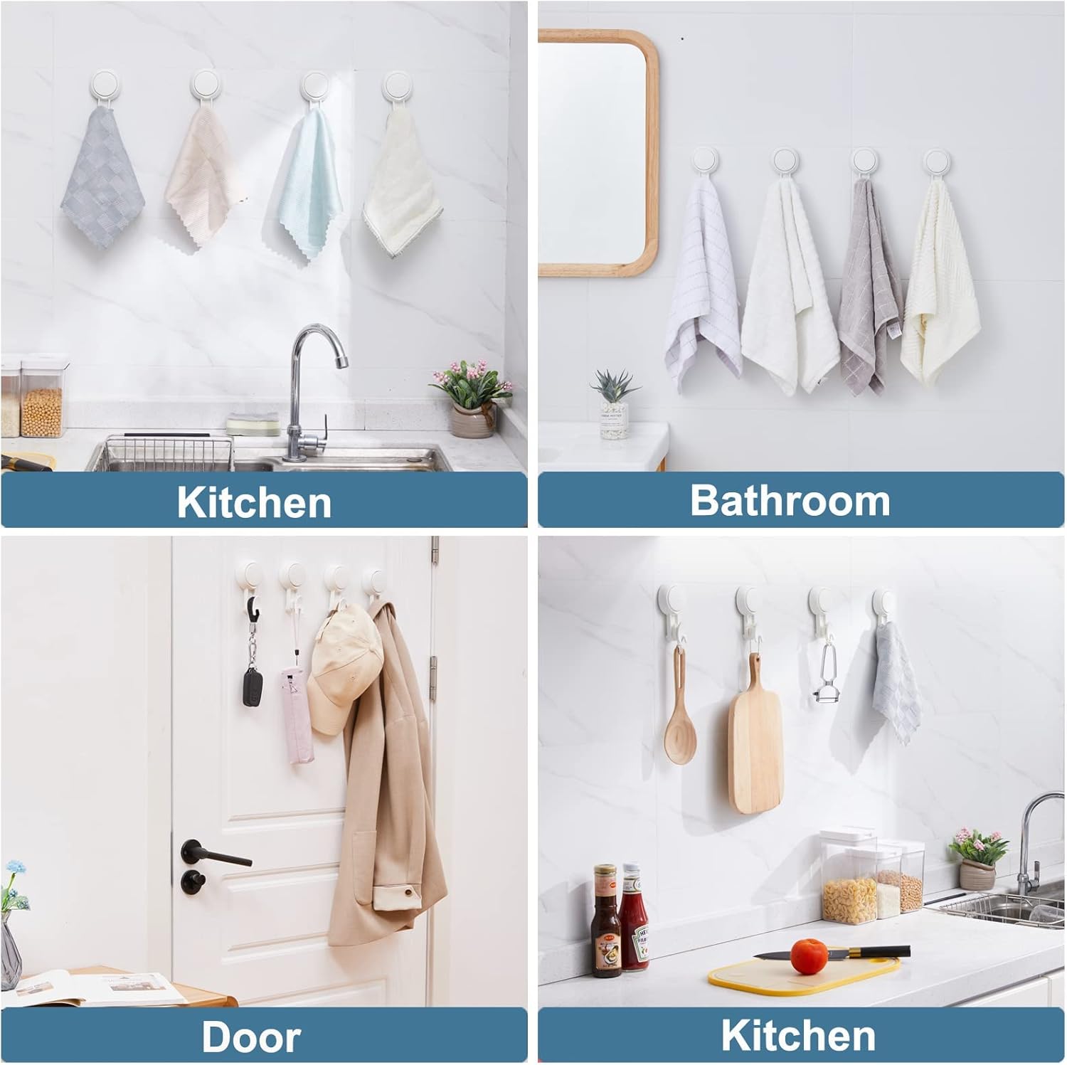 Towel Hooks for bathrooms, Towel Hanger, Hooks for Shower Wall, Bathroom Hook for Towels, Wall Hooks Heavy Duty, Suction Cup Hooks for Shower, Shower Suction Hooks for Bathroom : Everything Else