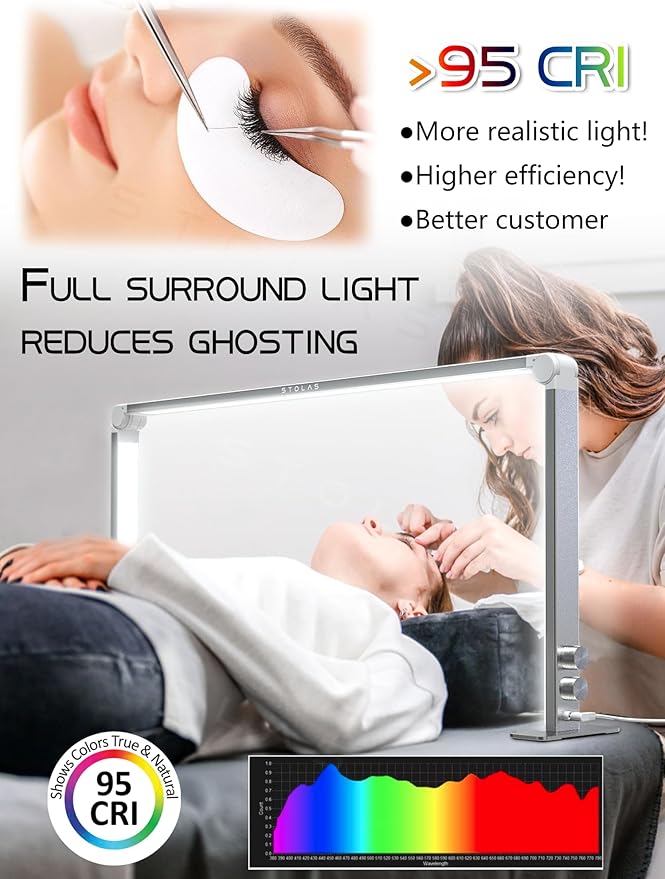 STOLAS LED Desk Lamp 36W, 4000-6000K Dimmable Table Lamp, 3 Lighting Modes, Square Desk Light for Study, Model Building, Painting, Crafting-White photo 3