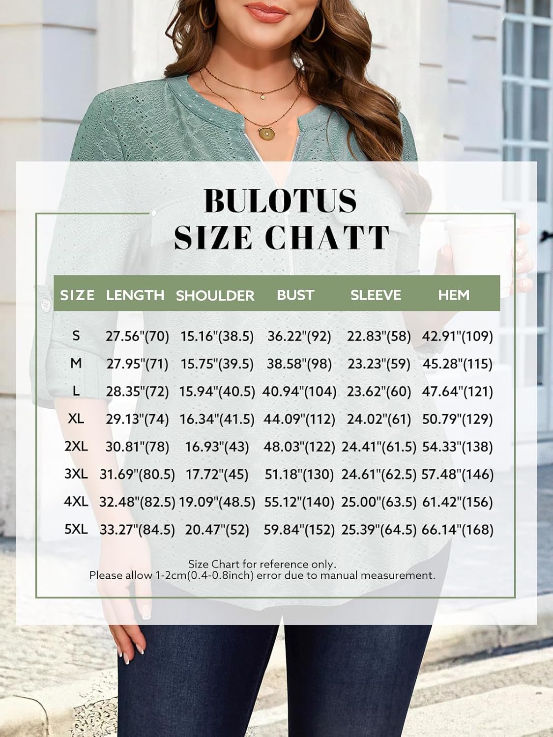 Bulotus 3/4 Length Sleeve Womens Striped Tops Zipper V Neck Collared Blouses Business Casual Tunics 2026 Spring Trendy - Image 6