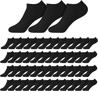 48 Pairs Mens Ankle Socks | Thin Low Cut | Comfortable Lightweight Breathable Bulk Pack Wholesale