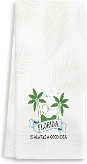 Florida is Always a Good Idea Decorative Kitchen Towel 16"x24"(090) | Hand towel for bathroom, beach house decor, summer vacation gifts for travel lovers, coastal home décor.