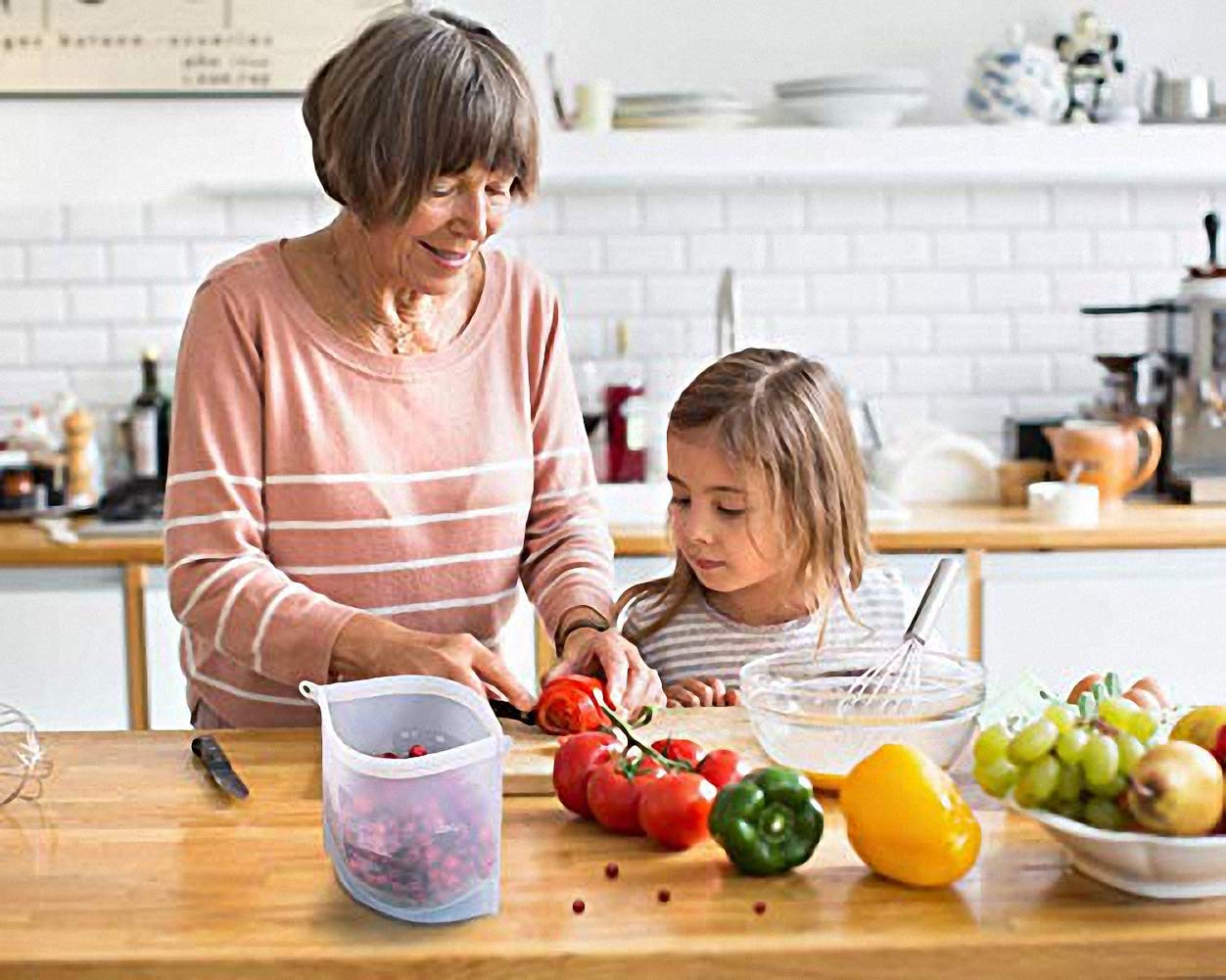 Bolsas de Silicona Reutilizables para Almacenamiento de Alimentos, Bolsas de Silicona