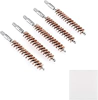 Vista 21 de BOOSTEADY Cepillo de limpieza para pistola de bronce con cerdas de fósforo, 5 unidades, para escopeta de pistola con 50 parches cuadrados .17 Cal