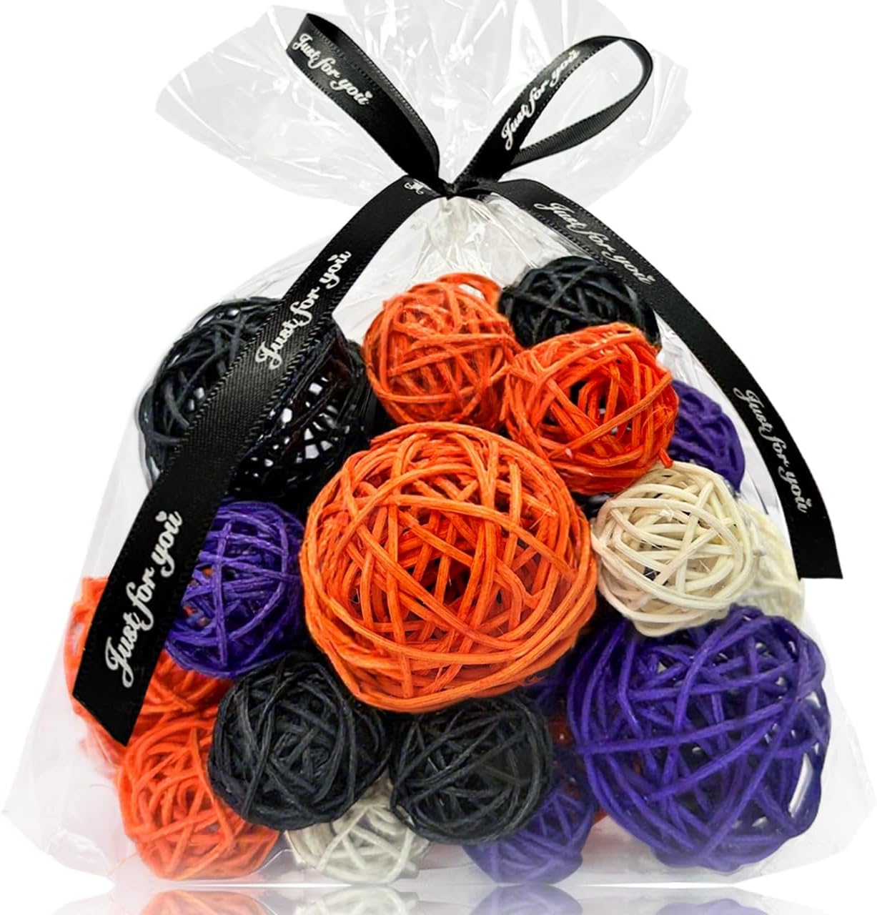 20 PCS Halloween Decorative Balls for Bowls, Black Purple White