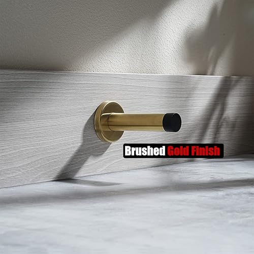 Miniatura 4 de JQK DSB5-BG-P4 - Tope de puerta dorado, acero inoxidable 304 de grosor de 0.039 pulgadas, amortiguador de sonido, tope de puerta, 4 unidades, oro