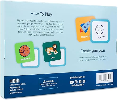 Miniatura 7 de Wildkin Tarjetas de juego de memoria a juego para niños y niñas, 36 pares de tarjetas de aprendizaje de memoria para niños pequeños y preescolares,