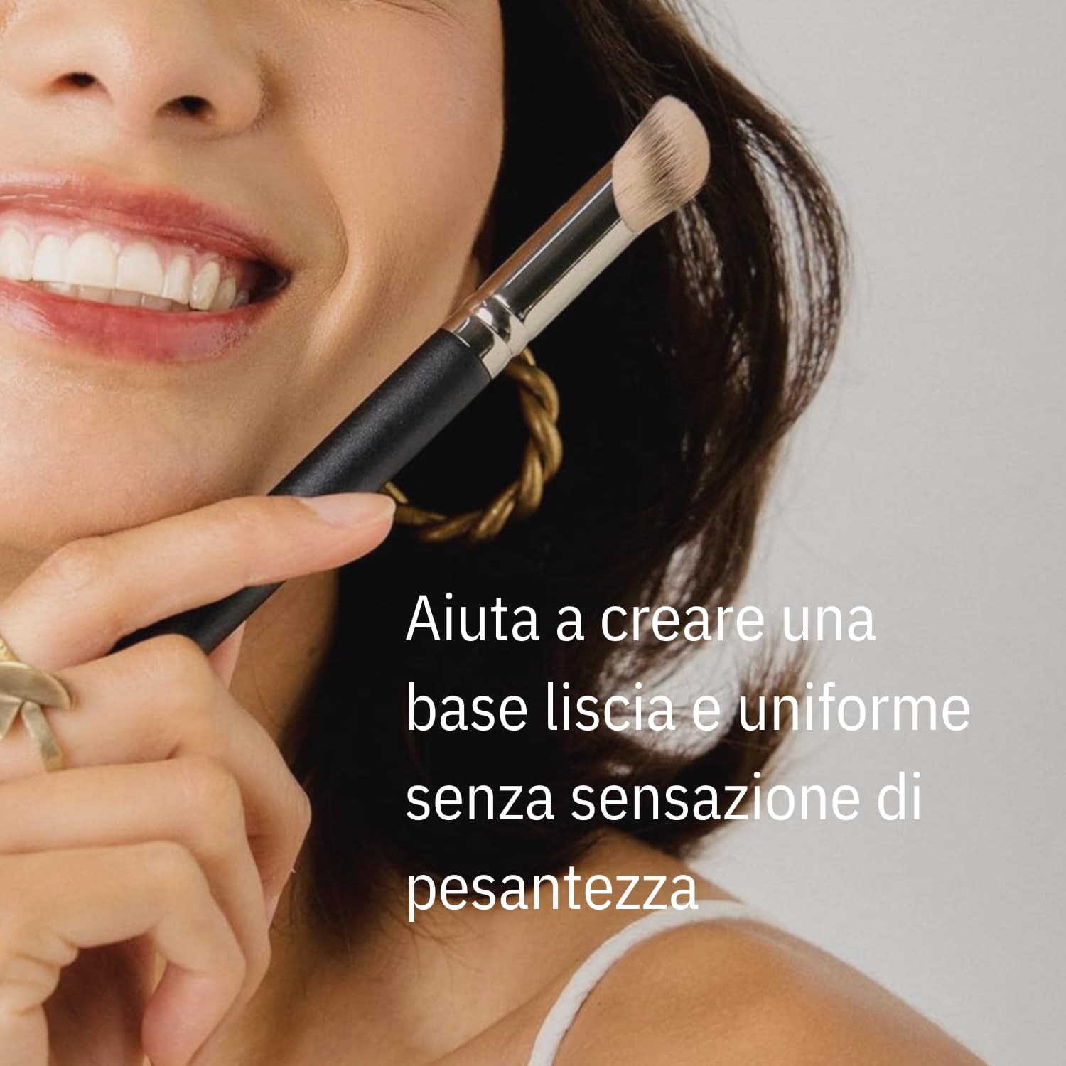 ENERGY 270s Pennello Correttore Angolato per Occhiaie & Copertura Precisa – Pennello Trucco per Liquidi e Creme con Setole Sintetiche Vegane