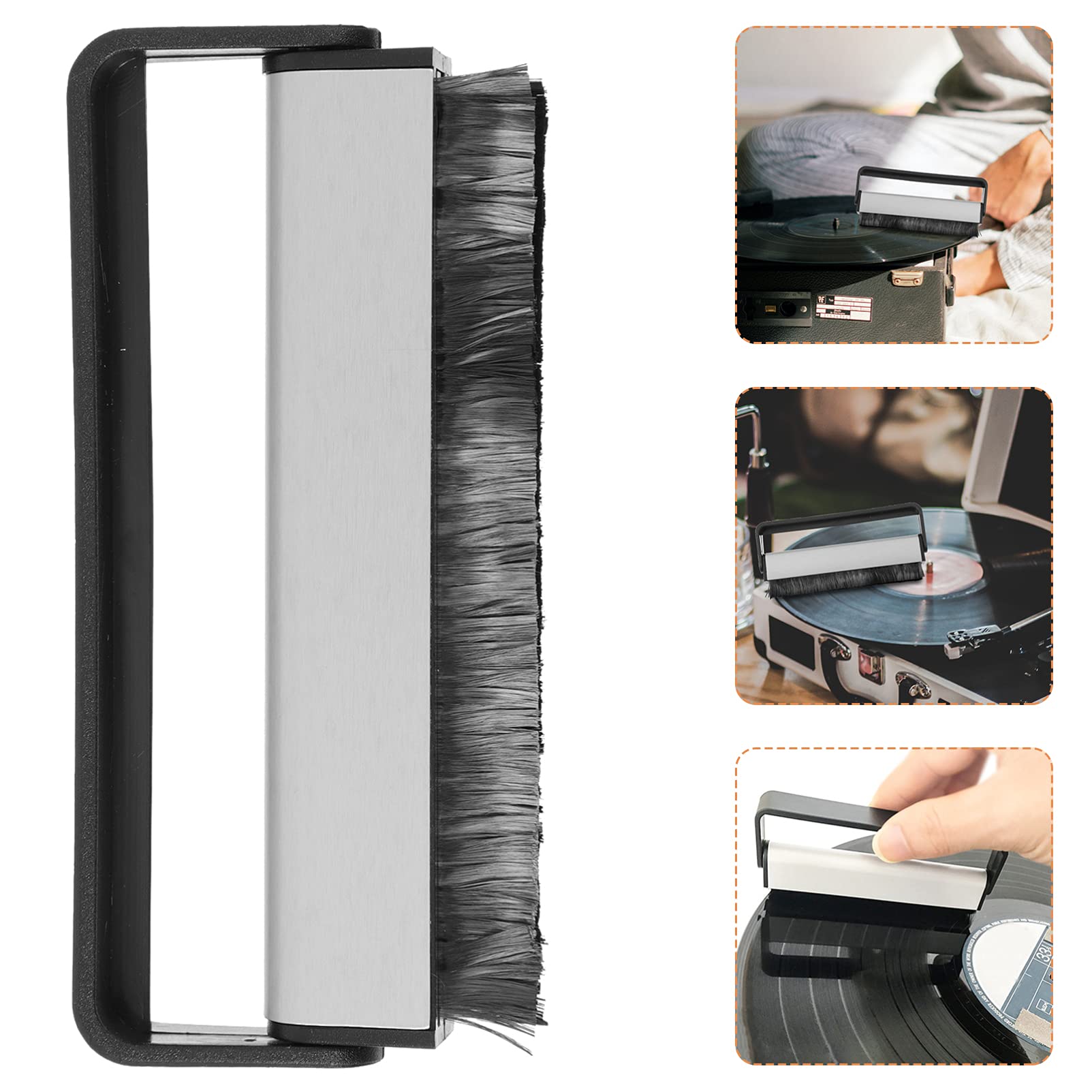 jojofuny 4pièces Brosse De Nettoyage Antistatique Manche pour Disques Vinyles Et CD Élimine La Poussière Et Prolonge La Durée De Vie De Votre Collection Musicale