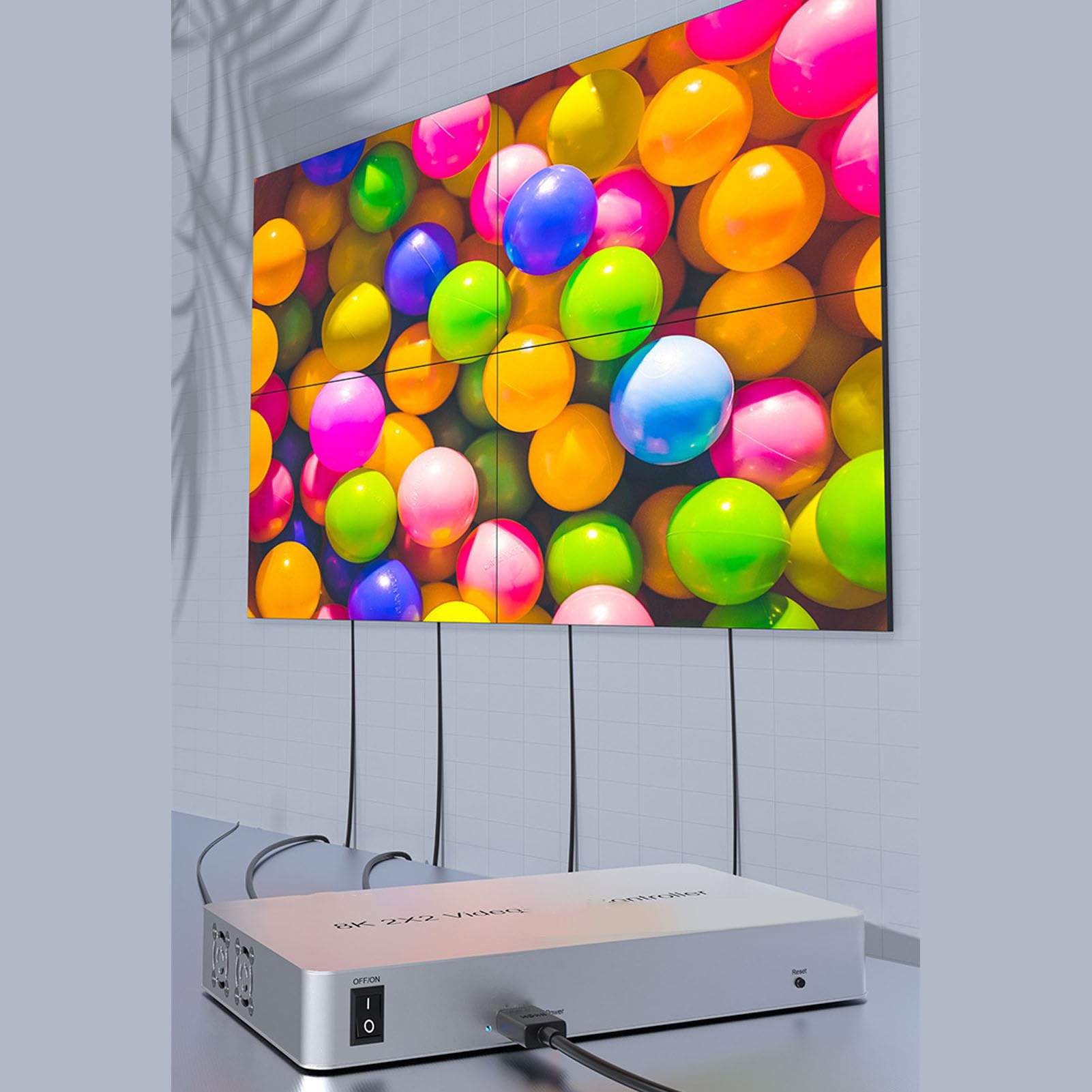 Controller Parete Video HDMI 2x2, Processore Parete TV 8K, Uscita 4K 1080P, Rotazione di 180 Gradi, 8 modalità di Giunzione Giuntatrice Processore Schermo Video 2x2 1x1 1x2