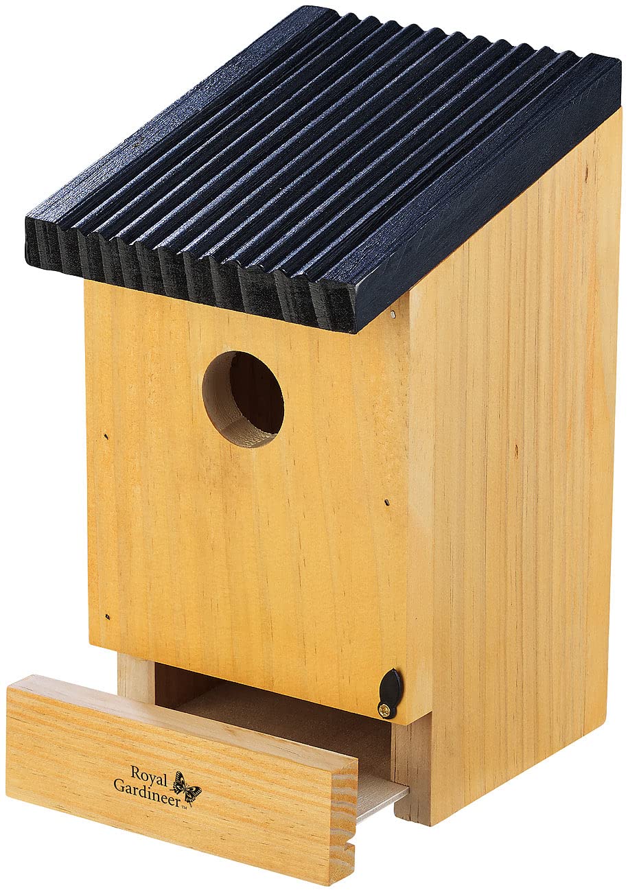 Royal Gardineer Vogelhaus Holz: 8er-Set Tannenholz-Nistkästen für Wildvögel, 22x14x12 cm, vormontiert (Nistkasten aus Holz, Vogel-Häuser)