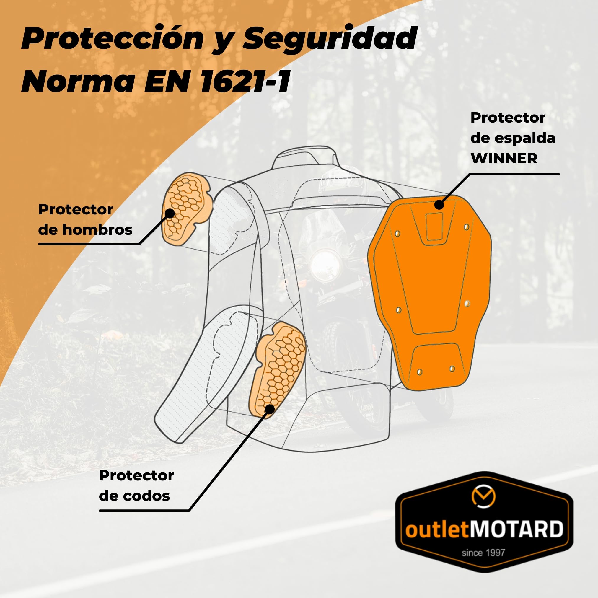 Chaqueta Moto Hombre | Cazadora Moto 4 Estaciones Impermeable, Transpirable. Incluye Espaldera, Coderas y Protecciones de Hombros