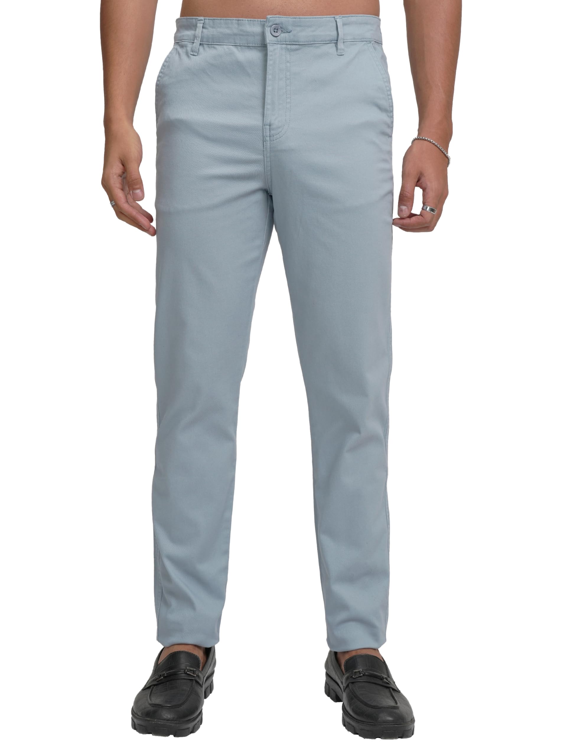 Highlander Men's Slim-Fit Chinos | Stretchable & Stylish | Smart Casual Essential | All-Day Comfort & Versatility | Trouser for Men | Men Trousers | Chino Pant in neutral