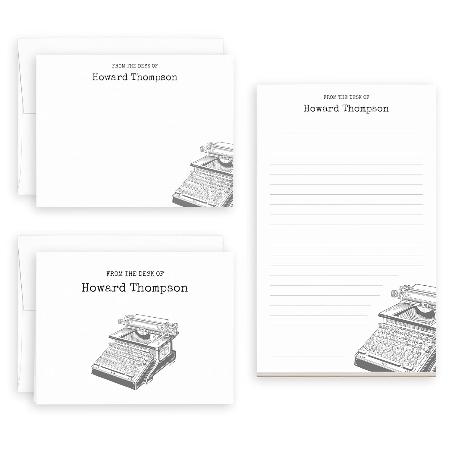 Antique Classic Typewriter Art Custom Stationery Set Senior Stationery Boss