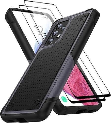Miniatura 38 de Jeylly Funda para Galaxy A23/A32 5G/A13 4G/A13 5G/A04/A04S, con [2 paquetes de protectores de pantalla de vidrio templado], funda protectora A