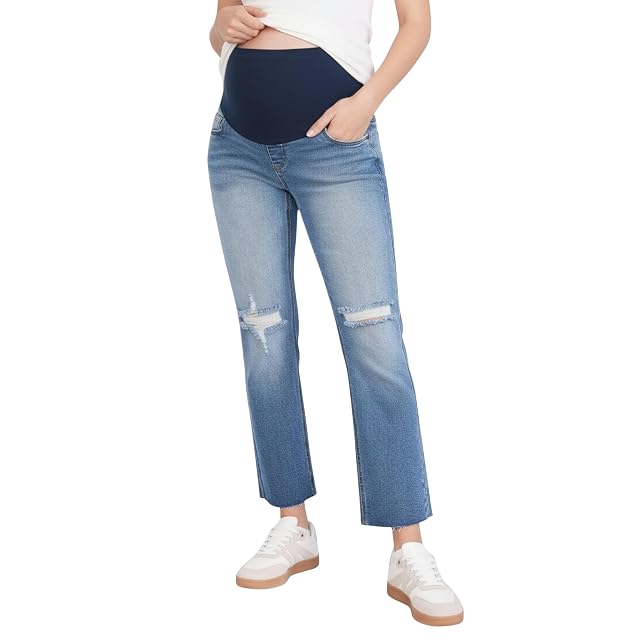 Motherhood Maternity Womens Secret Fit Over The Belly Slim Straight Leg Denim Pregnancy Jeans