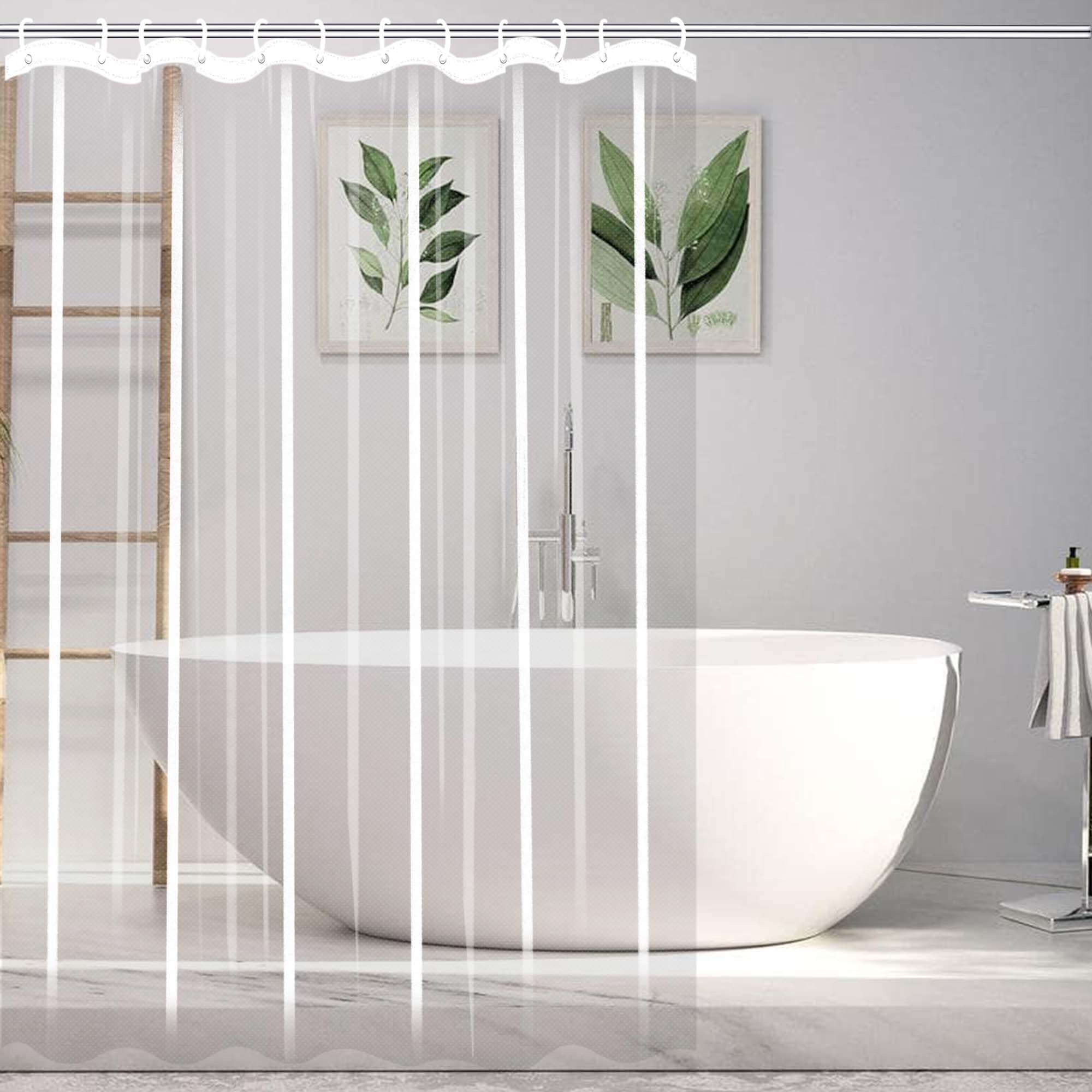 Rideau de douche transparent 80 x 190 cm en PEVA imperméable et résistant à la moisissure pour baignoire Couleur C et facile à utiliser