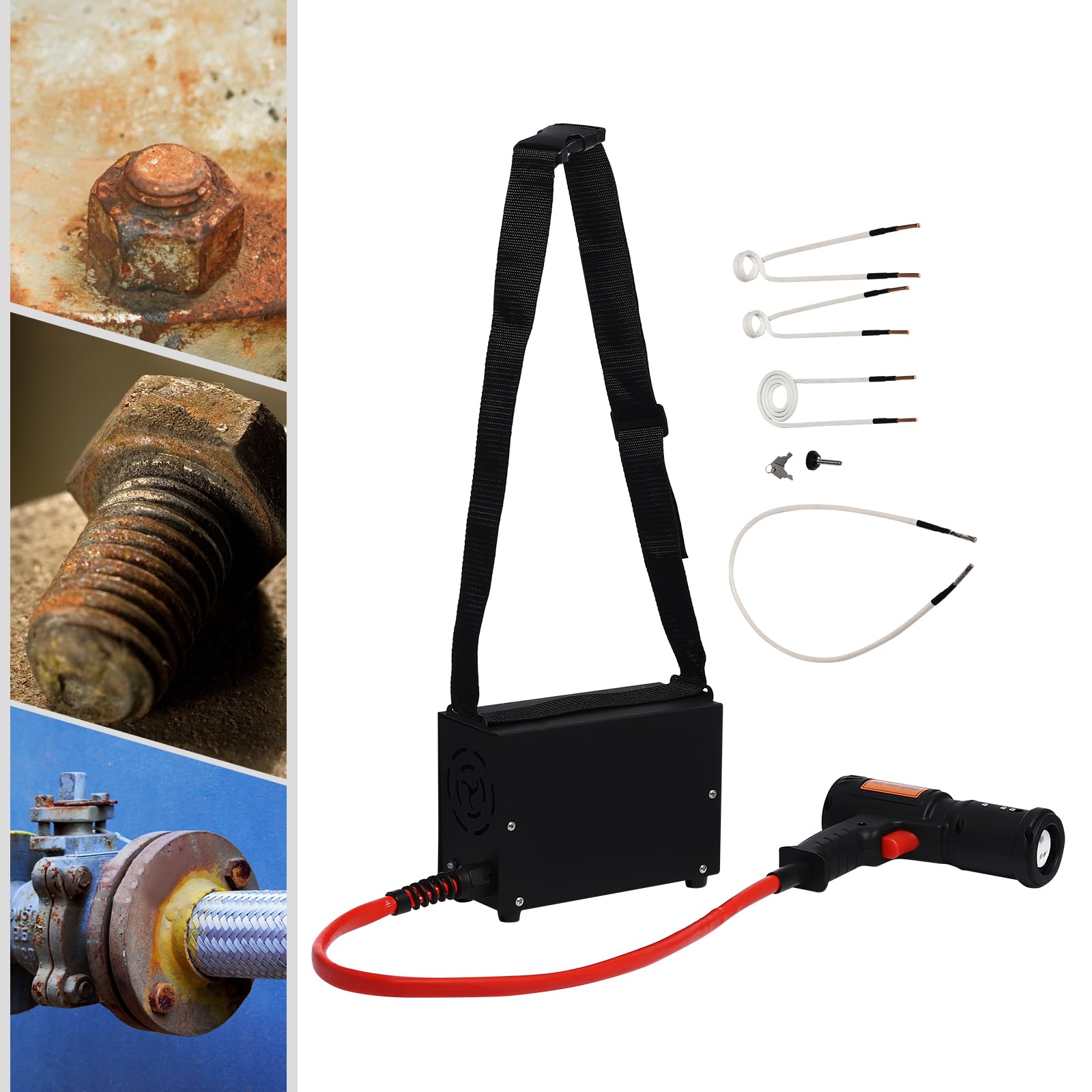 Ensemble de chauffages magnétiques à induction, 1500 W, chauffage par induction magnétique pour le retrait de boulons et écrous, chauffage électromagnétique à induction