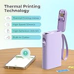 Machine à étiquettes Nelko avec ruban, imprimante d'étiquettes Bluetooth P21, créateurs d'étiquettes mini sans fil avec plusieurs modèles pour organiser bureau et maison, violet