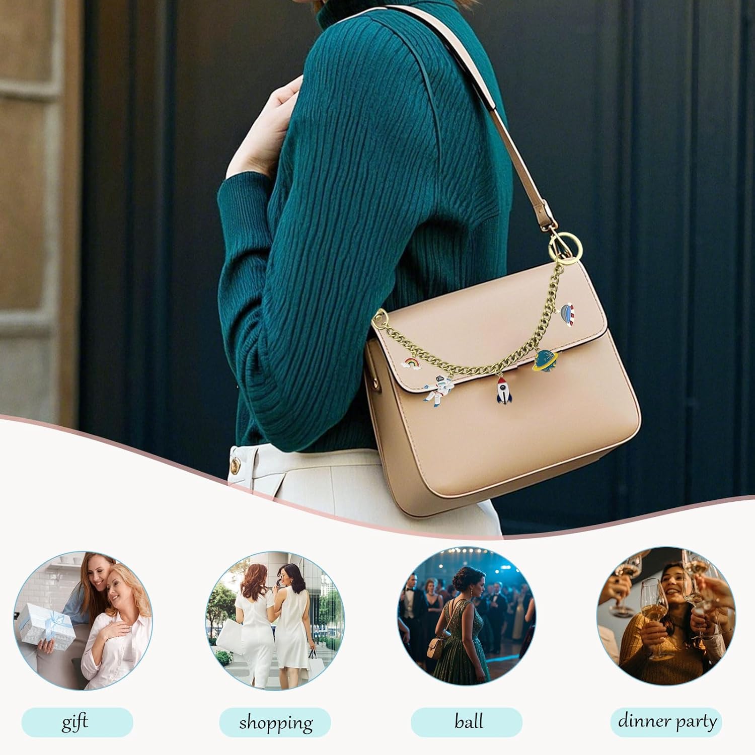 Bag Charms Wallet Chain Keychains Bag Charms For Handbags Straps For Purses Purse Accessories For Women - Image 4