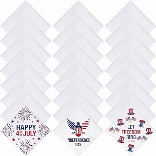24 Pieces Sublimation Bandana Bulk for Graduation Blank Handkerchiefs for Church, Funerals, Birthday, Memorial 22 x 22 Inch