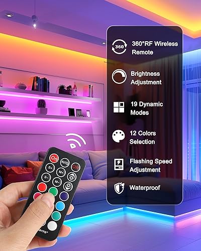 Miniatura 3 de HitLights - Tira de luces LED resistente a la intemperie 4 tiras LED RGB precortadas de 12 pulgadas48 pulgadas kit de acento LED SMD 5050 con