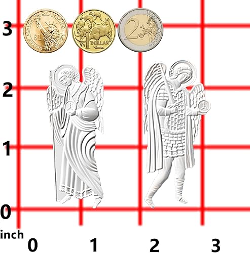 Miniatura 4 de Moldes de arte para yeso de arcilla seca al aire de Polyclay, 2 símbolos de arcángel tallados