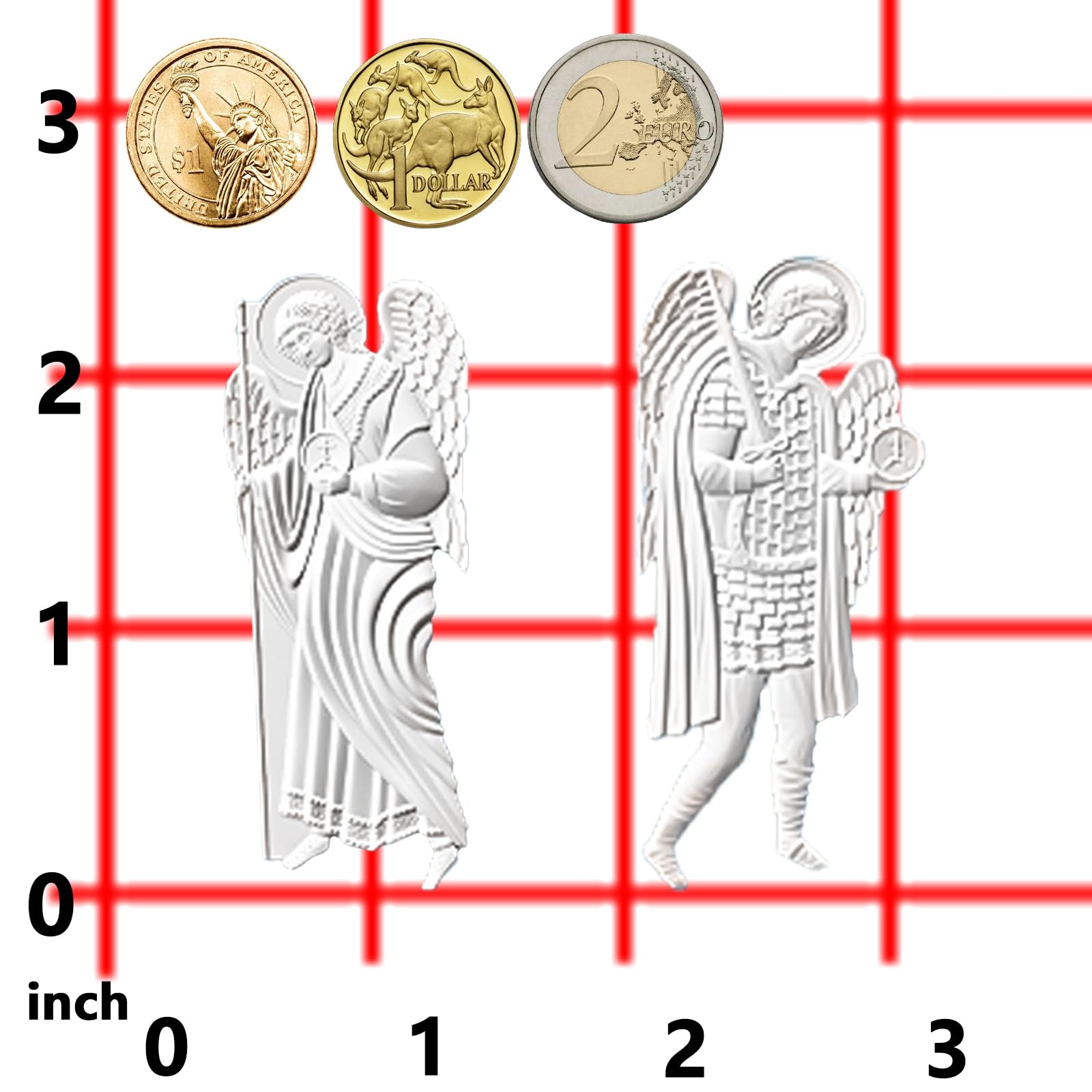 Art Molds for Polyclay Air Dry Clay Plaster 2 Carved Archangel Symbols - Image 4