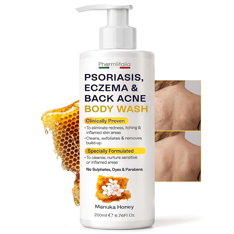 Pharmlitalia Sabonete líquido corporal com 1% Tolnaftate e mel de Manuka, 200 mL
