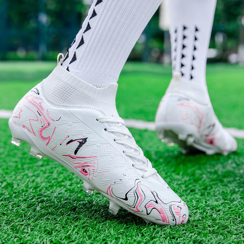 Unisex's Fashion Sports High-Top FG Trainers Cleats Football Sneakers Long Studs SG Soccer Shoes