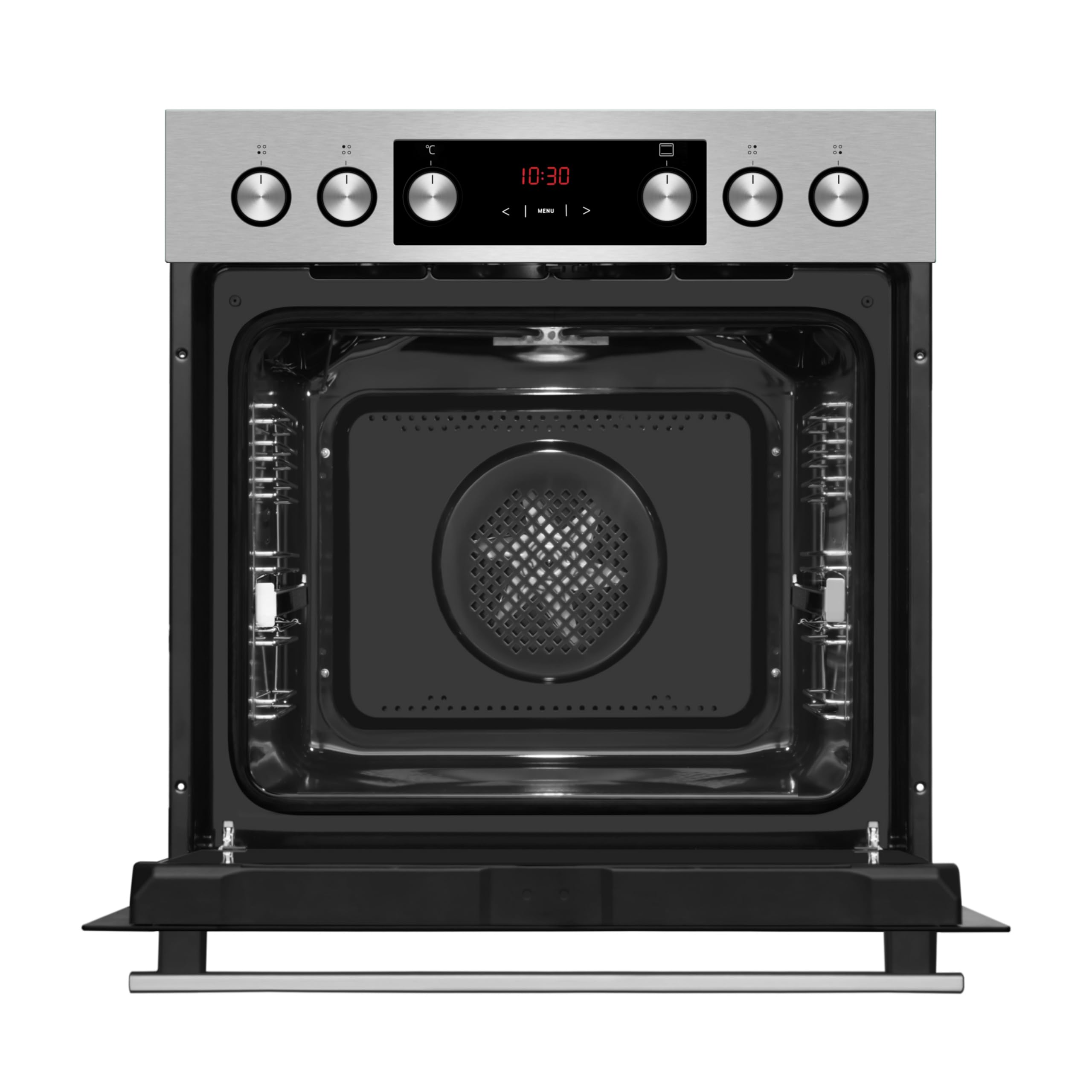 Amica Einbauherd Set 60 x 56 x 56 cm 77 l XXL Großbackofen 11 Backofenfunktionen 4 Kochzonen CoolDoor3 SoftClose ACHE 9340 E – einbauherd mit rahmenlos Glaskeramik-Kochfeld edelstahl