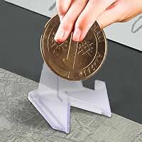 Conjunto de suportes de exibição de moeda transparente - 10 peças de porta-moedas transparentes para exibição de coleção de dinheiro, apresentação de cartão de visita e vitrine colecionável