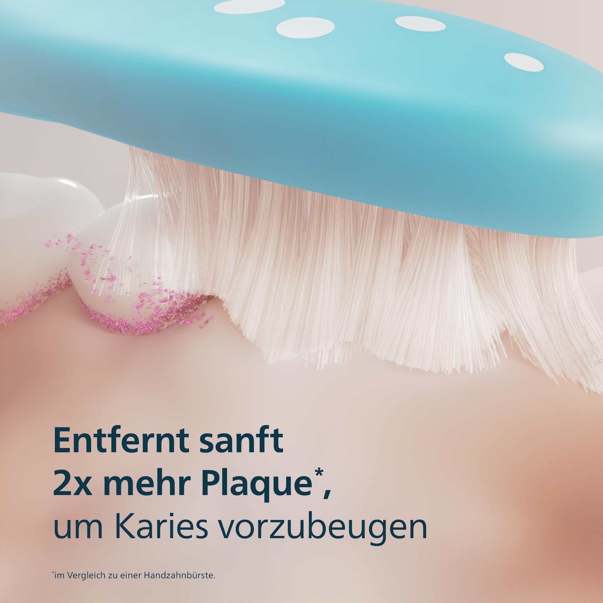 Philips Sonicare for Kids Smart elektrische Zahnbürste - Schallzahnbürste mit App, für Kinder 3+, 2 sanfte Putzprogramme, 2-Minuten-Timer, 2 Bürstenköpfe (Standard + Mini), Pink, Modell HX6600/11