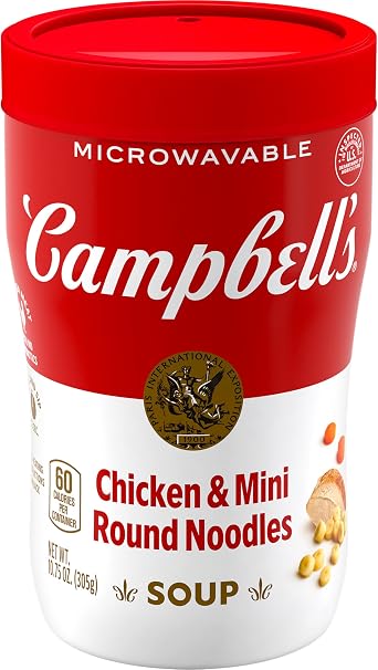 Campbell's Soup on the Go, Chicken & Mini Round Pasta, 10.75 oz Pack of 8